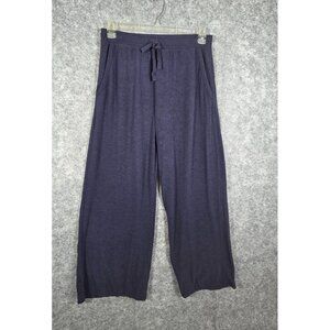 Papinelle Women's Knit Casual Cropped Lounge Pants Blue Size M